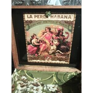 Authentic La Perla Habana cigar box repurposed purse, vintage